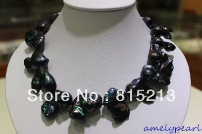 Hot sell Noble- hot sell new - HOT680 Black Big Twin Beautiful keshi pearl necklace 17.5INCH white GP clasp
Hot sell Noble- hot sell new - HOT680 Black Big Twin Beautiful keshi pearl necklace 17.5INCH white GP clasp