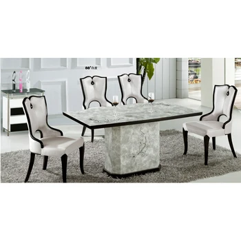 china modern cheap furniture marble top dining table sets with four chairs