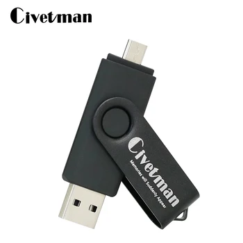 OTG Micro USB Flash Drive Metal Rotation Pen Drive 8GB 16GB 32GB 64GB 128GB USB 2.0 Flash Memory Stick Pendrive For Smart Phone
OTG Micro USB Flash Drive Metal Rotation Pen Drive 8GB 16GB 32GB 64GB 128GB USB 2.0 Flash Memory Stick Pendrive For Smart Phone