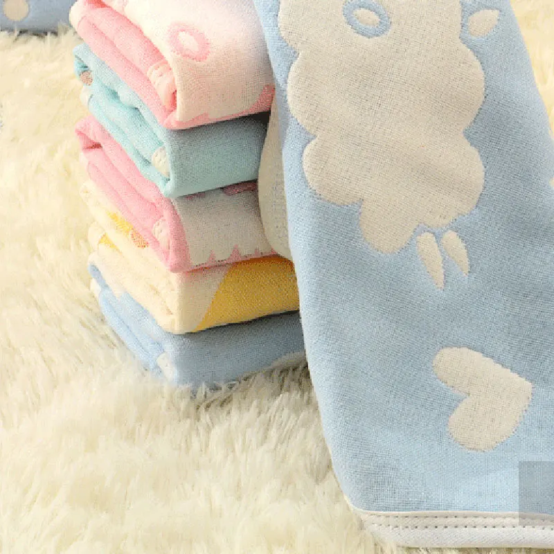 Милое детское моющееся полотенце для лица хлопковая 6 слойная Марля 25*25 см