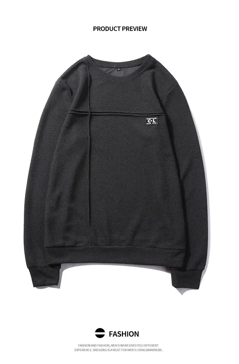 2019 New Fashion Hoodies Shirts Men Sweatshirts Male Solid Hoody Korean Styele O-Neck Autumn Spring Winter Brand Streetwears 04