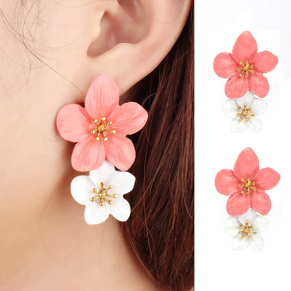 New Boho Pink White Flower Stud Earrings For Women Ladies Petal Chic Romantic Earring Beach Holiday Jewelry
New Boho Pink White Flower Stud Earrings For Women Ladies Petal Chic Romantic Earring Beach Holiday Jewelry