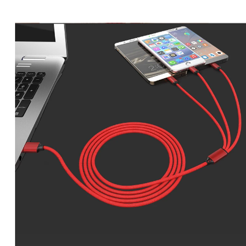 1Pcs 1.2meter 3 in 1 charging data cable for Apple iphon/Android Type-C Multifunctional braided 3A fast charging cable
1Pcs 1.2meter 3 in 1 charging data cable for Apple iphon/Android Type-C Multifunctional braided 3A fast charging cable