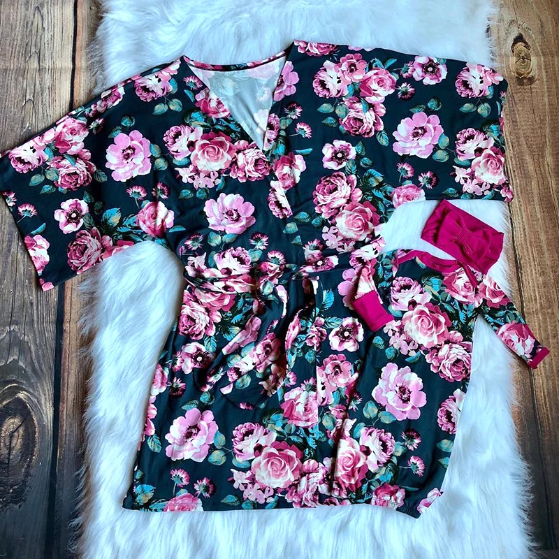 matching baby swaddle and mommy robe