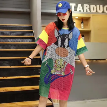 Summer short-sleeved female 2019 long section printing large size women's street short-sleeved round neck t-shirt two-piece
Summer short-sleeved female 2019 long section printing large size women's street short-sleeved round neck t-shirt two-piece