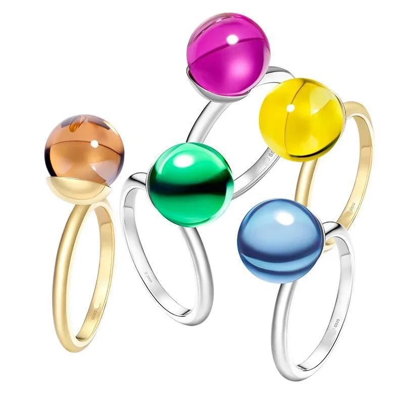 Sweet Zircon 925 Sterling Silver Lollipop Candy Lab Finger Ring 3D Crystal Beads Stackable Childhood Fang Women Wedding Jewelry
Sweet Zircon 925 Sterling Silver Lollipop Candy Lab Finger Ring 3D Crystal Beads Stackable Childhood Fang Women Wedding Jewelry