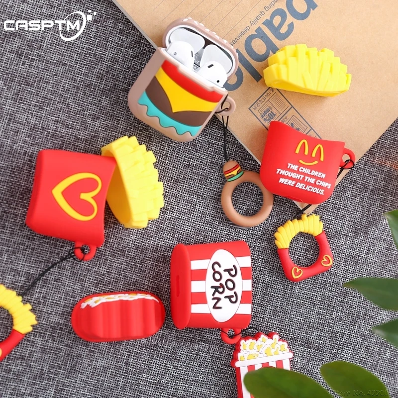 For AirPods Cute Cartoon French Fries Popcorn Earphone Cases For Apple AirPods Charging Box Case Soft Silicone Cover With Ring
For AirPods Cute Cartoon French Fries Popcorn Earphone Cases For Apple AirPods Charging Box Case Soft Silicone Cover With Ring