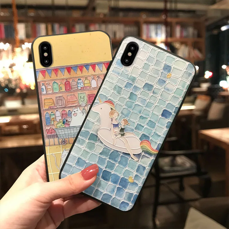 Cat Supermarket Embossed Phone Case for iPhone XS MAX XR X 8 7 6S 6 Plus Cute Swimming Girl Soft TPU Back Cover for OPPO R15 R17
Cat Supermarket Embossed Phone Case for iPhone XS MAX XR X 8 7 6S 6 Plus Cute Swimming Girl Soft TPU Back Cover for OPPO R15 R17