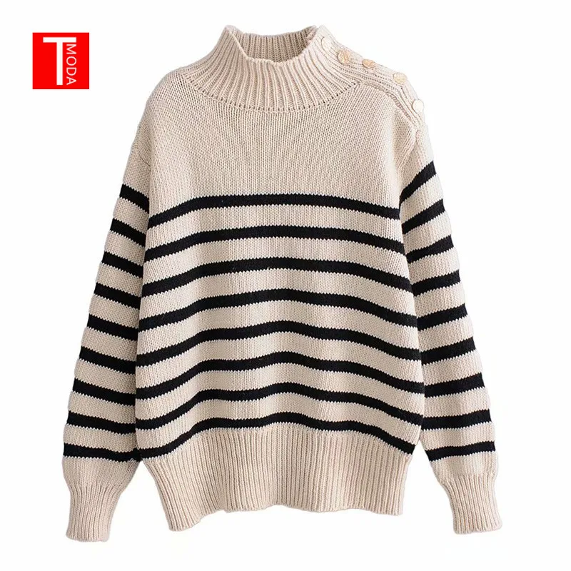 Vintage Buttons Decorate Turtleneck Knitted Sweater Women 2018 Fashion Long Sleeve Streetwear Loose Pullovers Casual Pull Femme
Vintage Buttons Decorate Turtleneck Knitted Sweater Women 2018 Fashion Long Sleeve Streetwear Loose Pullovers Casual Pull Femme