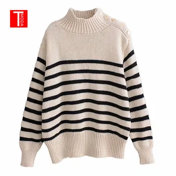 Vintage Buttons Decorate Turtleneck Knitted Sweater Women 2018 Fashion Long Sleeve Streetwear Loose Pullovers Casual Pull Femme
Vintage Buttons Decorate Turtleneck Knitted Sweater Women 2018 Fashion Long Sleeve Streetwear Loose Pullovers Casual Pull Femme