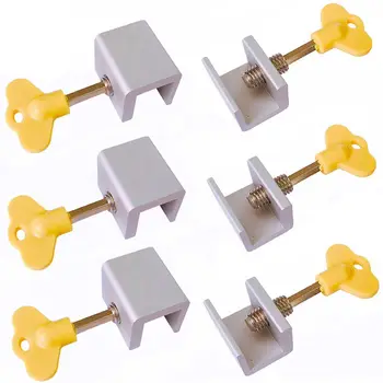 6 Pieces Adjustable Sliding Window Locks Stops Aluminum Alloy Door Frame Security Lock with Keys
6 Pieces Adjustable Sliding Window Locks Stops Aluminum Alloy Door Frame Security Lock with Keys