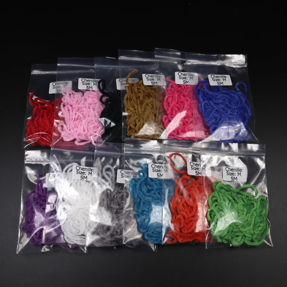 Bimoo Size M 5m/bag Fly Tying Material Chenille Wooly Bugger Tying Chenille White Green Orange Black Purple Color
Bimoo Size M 5m/bag Fly Tying Material Chenille Wooly Bugger Tying Chenille White Green Orange Black Purple Color