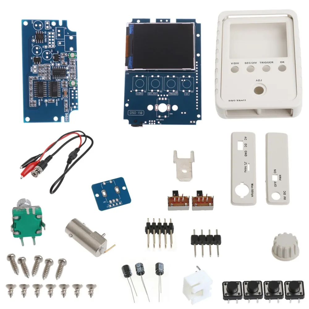 Mini AVR DSO150 Pocket Digital Oscilloscope Kit+USB Cable and Probe DIY Learning
Mini AVR DSO150 Pocket Digital Oscilloscope Kit+USB Cable and Probe DIY Learning