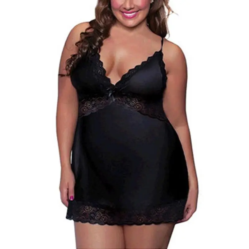 Summer Ladies Solid Silk Spaghetti Strap Nightgown Plus Size XL-4XL Ladies Backless Sexy Lace Patchwork Nightdress
Summer Ladies Solid Silk Spaghetti Strap Nightgown Plus Size XL-4XL Ladies Backless Sexy Lace Patchwork Nightdress