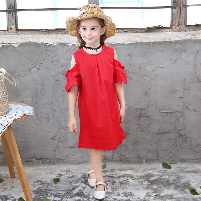 kids off shoulder dress girls (4)