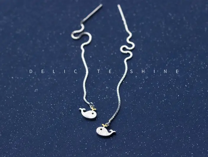 New Real. 925-STERLING-SILVER dolphin threader Earrings Pull Through long Sterling-Silver-Jewelry GTLE803
New Real. 925-STERLING-SILVER dolphin threader Earrings Pull Through long Sterling-Silver-Jewelry GTLE803