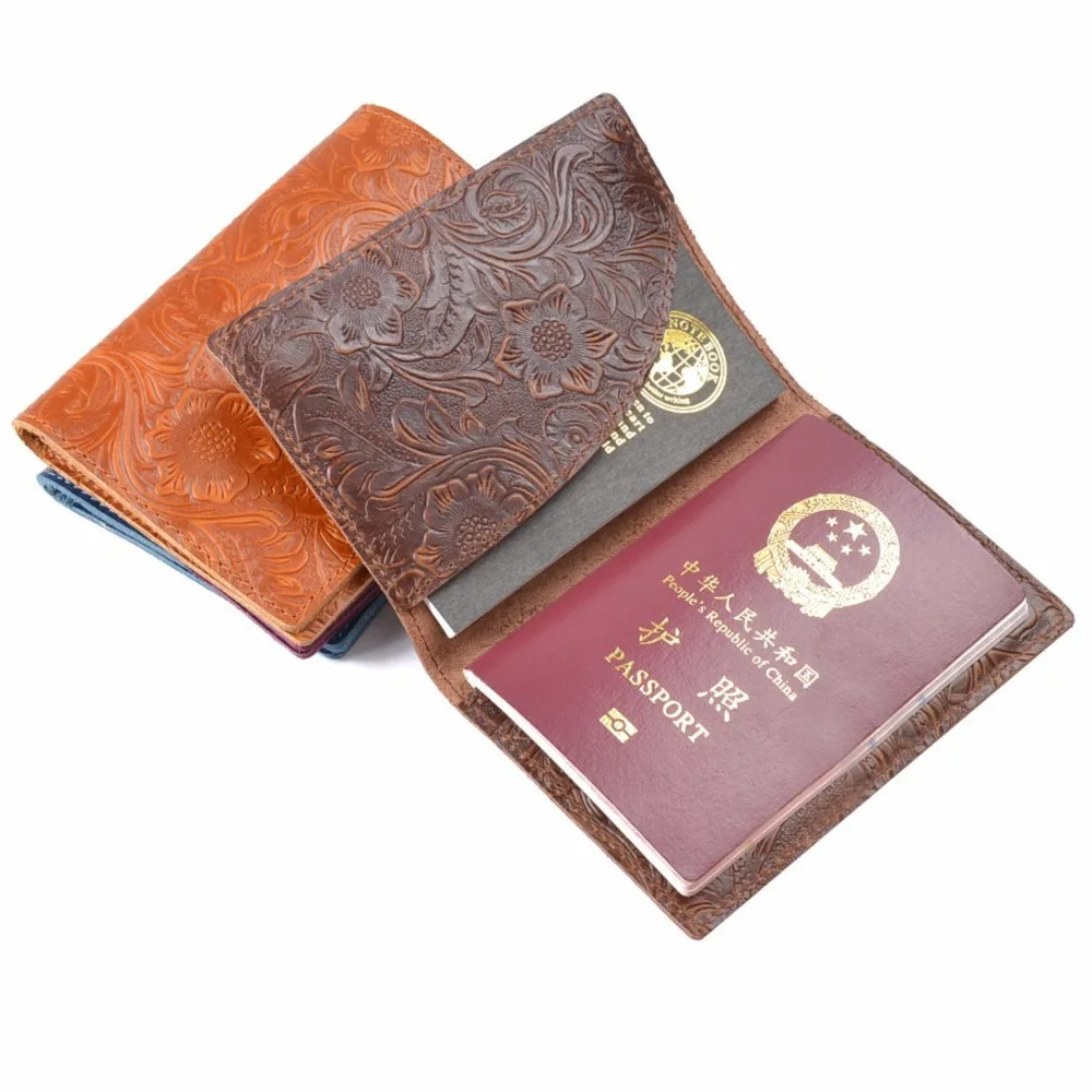 100% натуральная кожаная обложка для паспорта однотонный чехол кредитных карт с