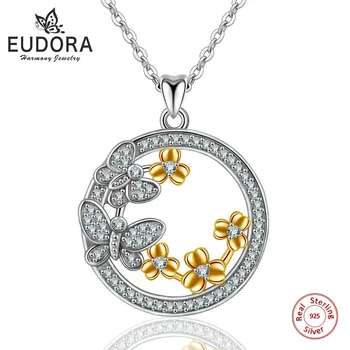 EUDORA Sterling Silver Necklace Gold Poetic Butterfly CZ Pendant Mother's Day Gift Jewelry for Women 925 Sliver Jewelry Gift
EUDORA Sterling Silver Necklace Gold Poetic Butterfly CZ Pendant Mother's Day Gift Jewelry for Women 925 Sliver Jewelry Gift