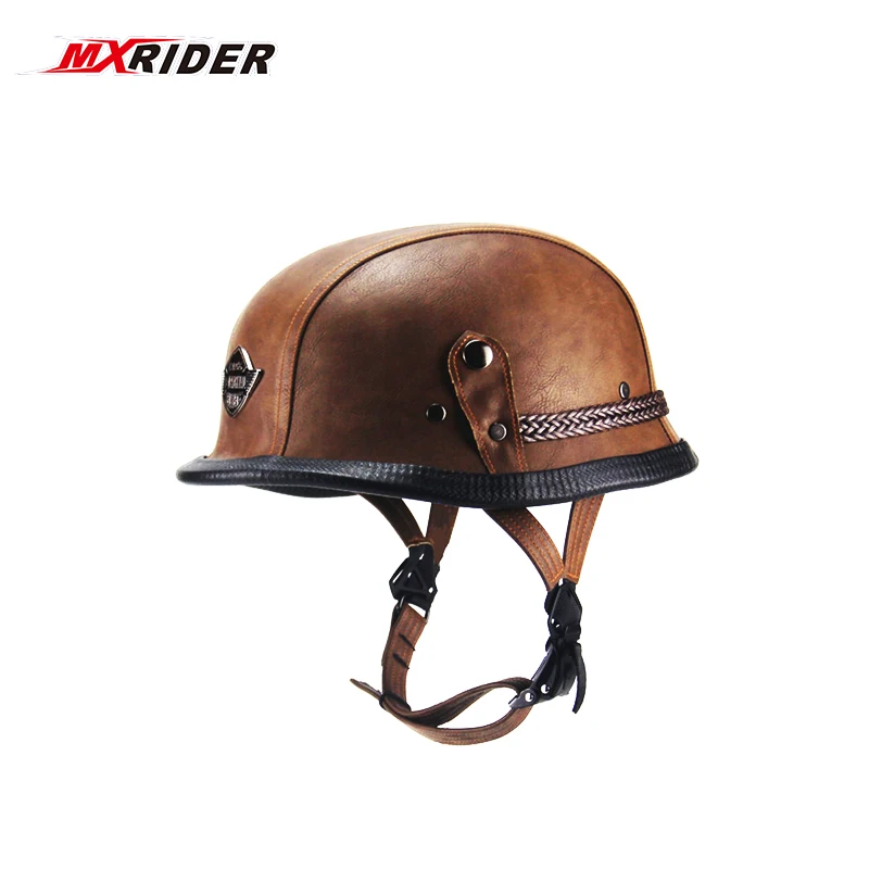 MXRIDER DOT style for Adult German Motorcycle Helmet Half Face Helmet Chopper Cruiser Biker Helmet