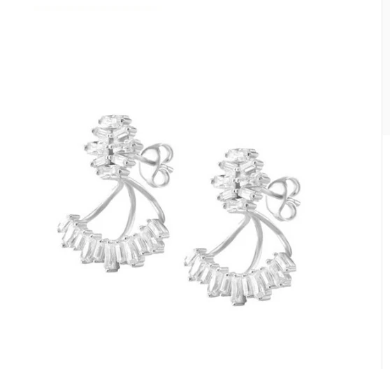2017 wholesale factory Simulated stones bling baguette cz jacket double side fashion earring for women
2017 wholesale factory Simulated stones bling baguette cz jacket double side fashion earring for women
