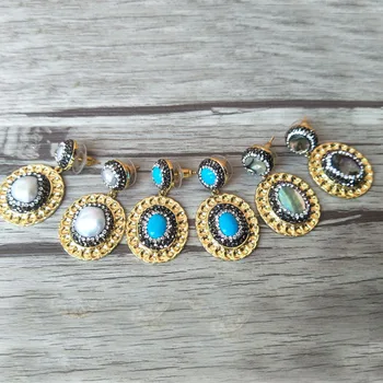 5 pair oval-shaped shaped gold color pave rhinestone crystal pearl & Abalone dangle earring,jewelry earrings for women ER318
5 pair oval-shaped shaped gold color pave rhinestone crystal pearl & Abalone dangle earring,jewelry earrings for women ER318