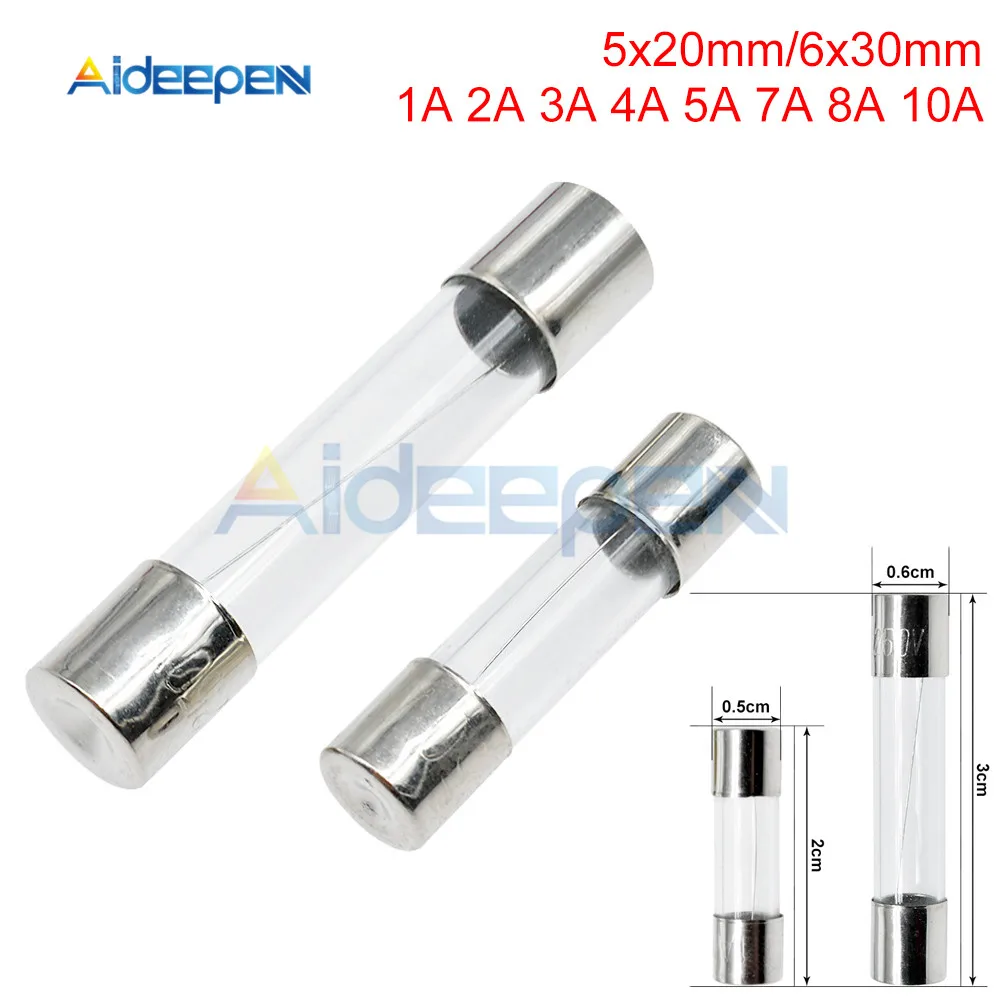 100Pcs 250V 5x20mm 6x30mm Quick Blow Glass Tube Fuse Assorted Kits Fast-blow Glass Fuses 1A 2A 3A 4A 5A 7A 8A 10A
100Pcs 250V 5x20mm 6x30mm Quick Blow Glass Tube Fuse Assorted Kits Fast-blow Glass Fuses 1A 2A 3A 4A 5A 7A 8A 10A