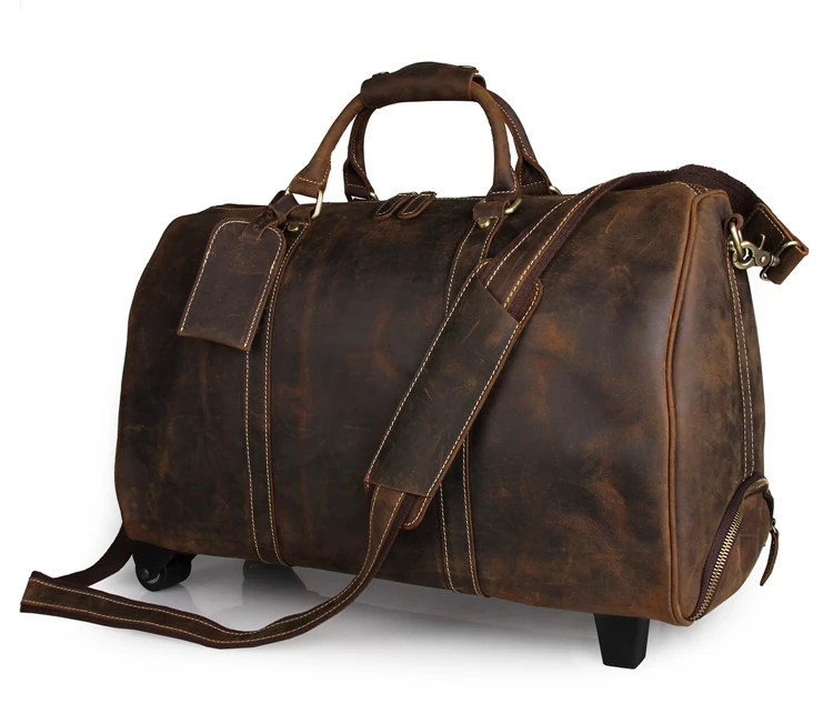 FreeShip Handmade Crazy Horse Leather Unique Tote Luggage Wheel Travel Trolley Bags # 7077LR
FreeShip Handmade Crazy Horse Leather Unique Tote Luggage Wheel Travel Trolley Bags # 7077LR
