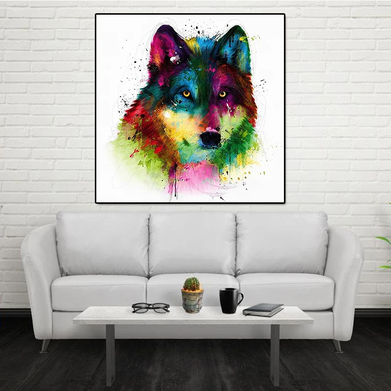 Colorful Wolf Head HD Canvas Print Home decoration Living Room bedroom Wall Pictures Art painting
Colorful Wolf Head HD Canvas Print Home decoration Living Room bedroom Wall Pictures Art painting
