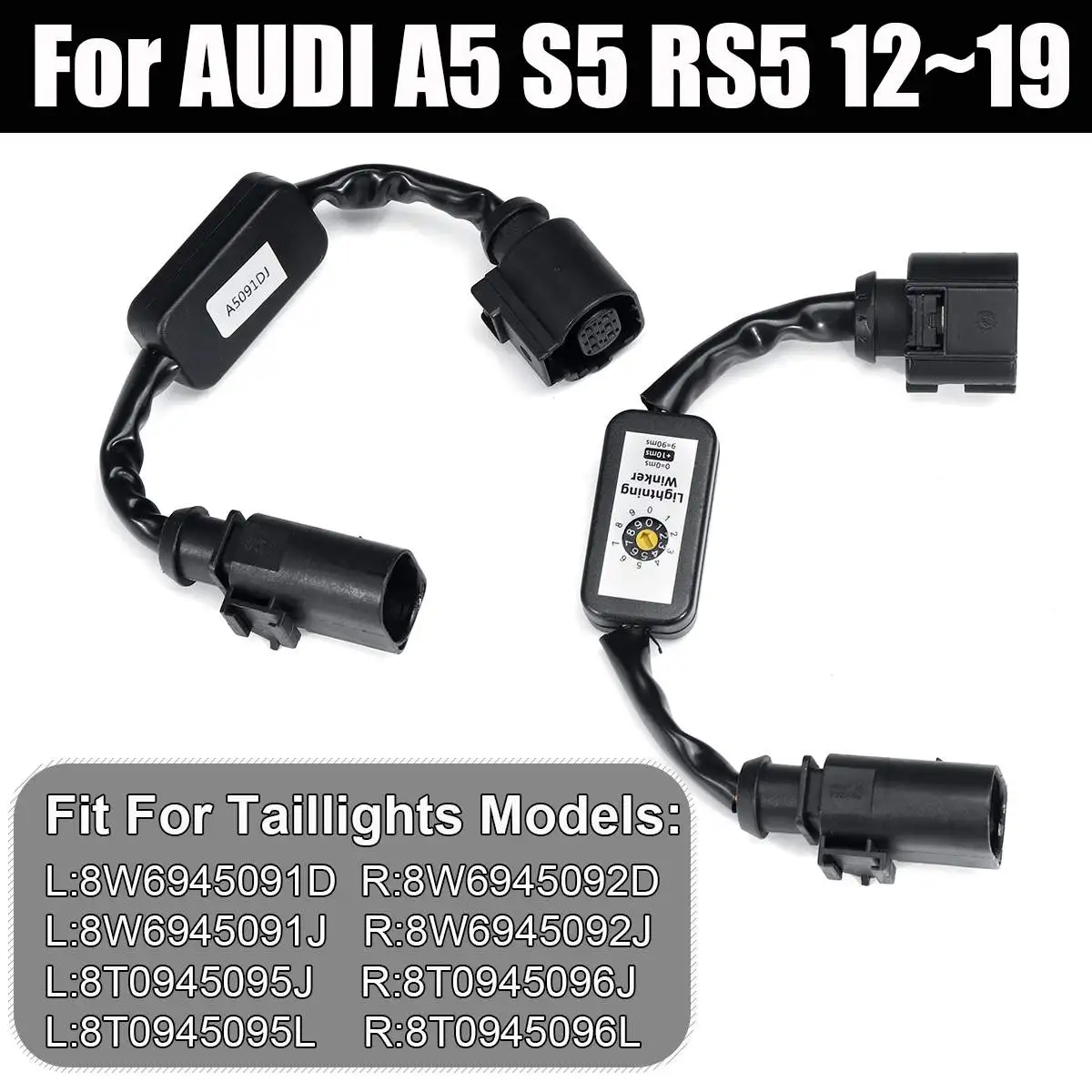 NEW 2Pcs Black Dynamic Turn Signal Indicator LED Taillight Add-on Module Cable Wire Harness For AUDI A5 S5 RS5 12~19 Tail Light
NEW 2Pcs Black Dynamic Turn Signal Indicator LED Taillight Add-on Module Cable Wire Harness For AUDI A5 S5 RS5 12~19 Tail Light