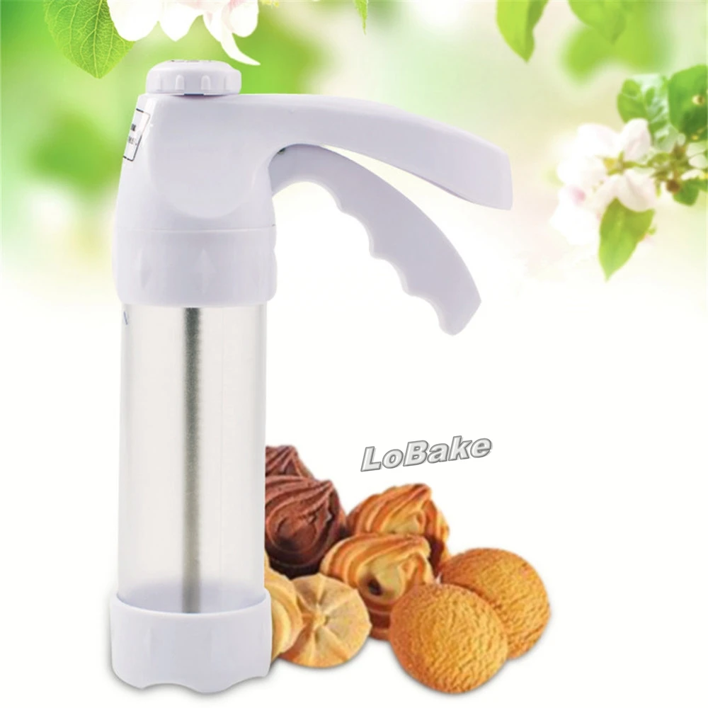 Latest hard Plastic batter dispenser Cookie Press pastry Gun with 6pcs piping nozzles & 12pcs cake stencil for decoration tools
Latest hard Plastic batter dispenser Cookie Press pastry Gun with 6pcs piping nozzles & 12pcs cake stencil for decoration tools