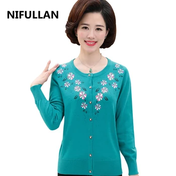 NIFULLAN Women'S Autumn Winter Long-Sleeved Round Neck Button Floral Cardigan Coat Mother Loose Plus Size Cashmere Sweater
NIFULLAN Women'S Autumn Winter Long-Sleeved Round Neck Button Floral Cardigan Coat Mother Loose Plus Size Cashmere Sweater