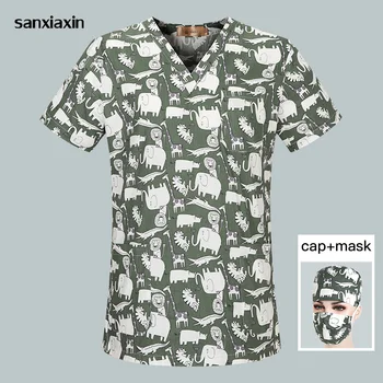 High quality Pet doctor work clothes Medical scrubs nurse uniform Dentistry surgical top+cap women medical clothing Unisex
High quality Pet doctor work clothes Medical scrubs nurse uniform Dentistry surgical top+cap women medical clothing Unisex