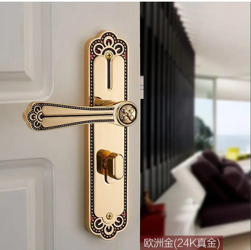 Top quality european gold bedroom kitchen bookroom door lock yellow bronze wooden room door lock vintage style zinc alloy lock
Top quality european gold bedroom kitchen bookroom door lock yellow bronze wooden room door lock vintage style zinc alloy lock