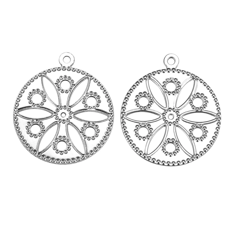 30PCs Stainless Steel Metal Charm Pendants Hollow Flowers Receptacle Round Shape Silver Tone Double Side Pendants Jewelry
30PCs Stainless Steel Metal Charm Pendants Hollow Flowers Receptacle Round Shape Silver Tone Double Side Pendants Jewelry