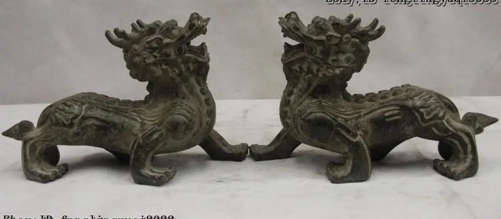Old China FengShui bronze Guardion Door Fu Foo Dog Lion Dragon beast Statue Pair
Old China FengShui bronze Guardion Door Fu Foo Dog Lion Dragon beast Statue Pair