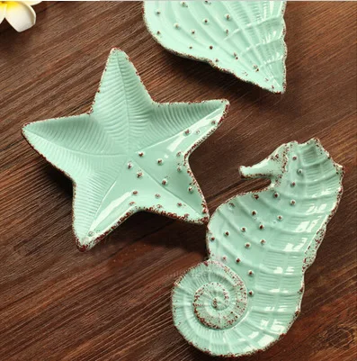 Creative Mediterranean fashion ceramic small fruit plate soap box dish starfish dish hippocampus conch dishes tableware ~
Creative Mediterranean fashion ceramic small fruit plate soap box dish starfish dish hippocampus conch dishes tableware ~