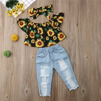Toddler Baby Girl Clothes Off Shoulder Tops+Ripped Jean Denim Pants Outfit Set
Toddler Baby Girl Clothes Off Shoulder Tops+Ripped Jean Denim Pants Outfit Set