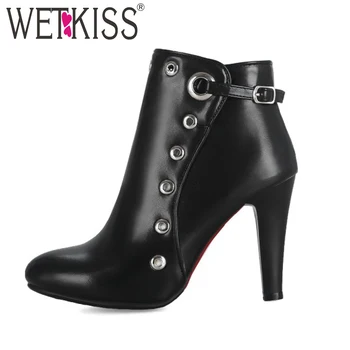 WETKISS 2018 New Winter High Heels Women Ankle Boots Zip Round Toe Footwear Pu Female Boot Party Shoes Woman Plus Size 34-48
WETKISS 2018 New Winter High Heels Women Ankle Boots Zip Round Toe Footwear Pu Female Boot Party Shoes Woman Plus Size 34-48