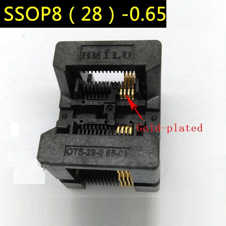 SSOP8 Chip Test Block TSSOP8 Aging Block Programming Block ots28-0.65-01 pin pitch 0.65mm
SSOP8 Chip Test Block TSSOP8 Aging Block Programming Block ots28-0.65-01 pin pitch 0.65mm