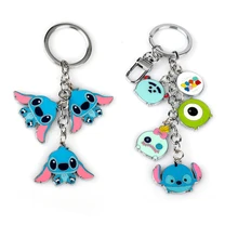 Dos desenhos animados Anime Keychain Bonito Lilo & Stitch Figuras Pingentes Esmalte Da Corrente Chave Chaveiro De Metal Chaveiro Carro Chaveiros Caçoa o Presente(China)