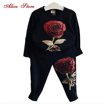 Alice Autumn Fashion Style Girls Clothing Sets Sports wear Long Sleeve Roses Floral Embroidered Sequin Kids Clothing Sets
Alice Autumn Fashion Style Girls Clothing Sets Sports wear Long Sleeve Roses Floral Embroidered Sequin Kids Clothing Sets