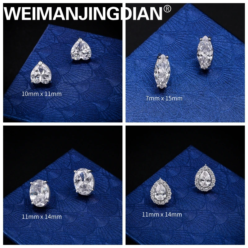 WEIMANJINGDIAN Brand Assorted Shapes Cubic Zirconia CZ Zircon Crystal Stud Earrings for Women in Silver or Gold Colors
WEIMANJINGDIAN Brand Assorted Shapes Cubic Zirconia CZ Zircon Crystal Stud Earrings for Women in Silver or Gold Colors