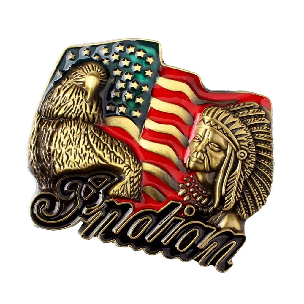 Indian Chief Eagle Engraved Western Cowboy Rodeo Mens Womens Motorcycle Biker Belt Buckle Accessory Gift