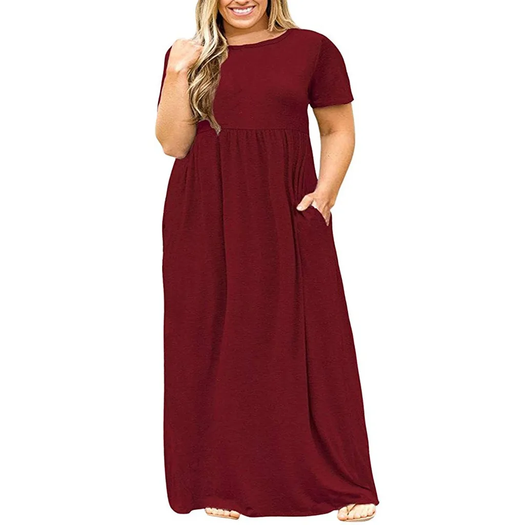 JAYCOSIN Hot Sales Women O-neck Short Sleeve Summer Casual Dress Plus Size 3XL 4XL 5XL Vintage Maxi Dress With Pockets 2019 Z408
JAYCOSIN Hot Sales Women O-neck Short Sleeve Summer Casual Dress Plus Size 3XL 4XL 5XL Vintage Maxi Dress With Pockets 2019 Z408