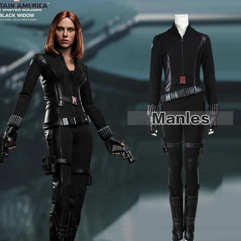 

Movie Captain America 2 The Winter Soldier Black Widow Natasha Romanoff Cosplay Costume Halloween Fancy For Women