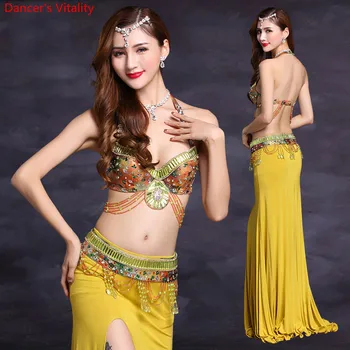 Hand-embroidered Beads Belly Dance Clothes Women Performance Set Belly Dance Bra Senior Cup + Skirt 2 pcs Belly Dance Set
Hand-embroidered Beads Belly Dance Clothes Women Performance Set Belly Dance Bra Senior Cup + Skirt 2 pcs Belly Dance Set