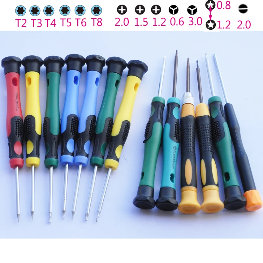 Torx Screwdriver T2 T3 T4 T5 T6 T8 PH00 PH000 SL 2.0 Y 3.0 Pentalobe Y 0.6 Screw driver Set for iPhone X Macbook Air Pro HUAWEI
Torx Screwdriver T2 T3 T4 T5 T6 T8 PH00 PH000 SL 2.0 Y 3.0 Pentalobe Y 0.6 Screw driver Set for iPhone X Macbook Air Pro HUAWEI