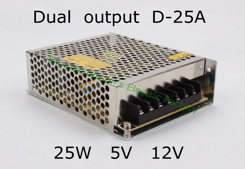 dual output power supply 25w 5v 2A 12v 1A power suply D-25A ac dc converter good quality
dual output power supply 25w 5v 2A 12v 1A power suply D-25A ac dc converter good quality