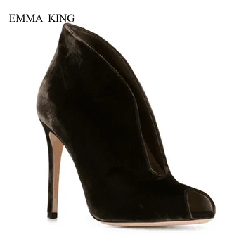 Velvet Boat Shape Ankle Boots for Women Slip on High Heels Pumps Bottes Femme Summer Autumn Black Stilettos Party Shoes Woman
Velvet Boat Shape Ankle Boots for Women Slip on High Heels Pumps Bottes Femme Summer Autumn Black Stilettos Party Shoes Woman