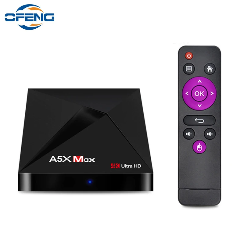 

A5X MAX 4GB RAM 32GB ROM RK3328 Android 9.0 Quad Core BT4.0 2.4G WiFi HD 100M Lan Smart Media Player HD2.0 OTT Set Top Box